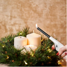 Бытовая газовая пьезозажигалка с классическим пламенем многоразовая (1 шт.) белая СК-306 СОКОЛ