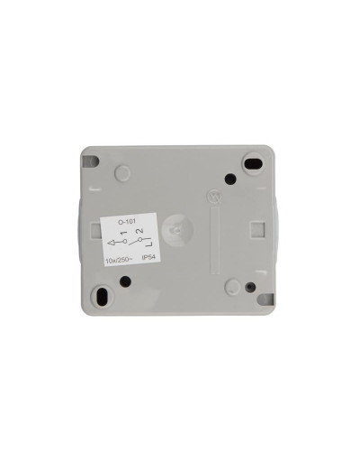 Выключатель одноклавишный INDUSTRIAL IP54 о/у, серый KRANZ
