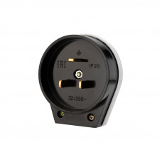 Вилка ВШ для электрической плиты 32А, 250В, 2Р+РЕ (ОУ) черная REXANT