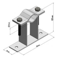 Кронштейн для мачт плоский П-образный, 10см REXANT