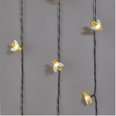 Гирлянда садовая (каскад) Янтарные Пчелы 5,8м, 2700К с аккумулятором и выносной солнечной панелью LAMPER