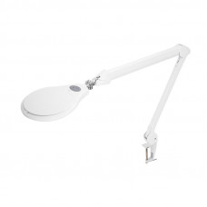 Лупа на струбцине круглая 5D с подсветкой 72 SMD, сенсорный регулятор яркости, ø152мм, белая REXANT