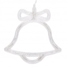 Фигура светодиодная Колокольчик на присоске с подвесом, цвет ТЕПЛЫЙ БЕЛЫЙ