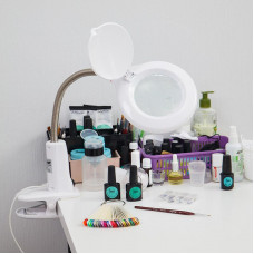 Лупа настольная 3D+12D с подсветкой 40 LED, прищепка, ø100мм, белая REXANT