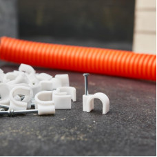 Крепеж кабеля круглый 9мм, белый (50 шт/уп) REXANT