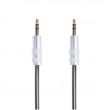 Аудиокабель AUX 3,5 мм, 1м, в гибкой металлической оплетке REXANT