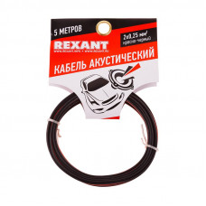 Кабель акустический 2х0,25мм², красно-черный, мини-бухта 5м REXANT