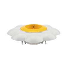 Розетка одноместная HAPPY Ромашка с/у, с/з, со шторками, желтая/белая KRANZ