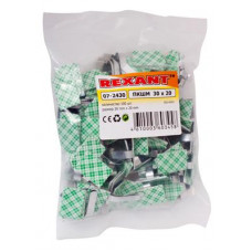 Площадка самоклеящаяся металлическая с клипсой под шлейф 30x20 мм (100 шт/уп) REXANT