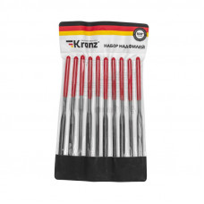 Набор надфилей 160х4мм, обрезиненные рукоятки, 10 шт. KRANZ