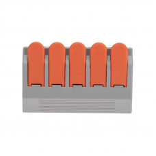 Универсальная клемма СМК 222-615/221-615, 5-проводная серая 0,5-4/6 мм² (15 шт/уп) REXANT