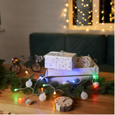 Гирлянда светодиодная Шарики 1,5 м, 10 LED, прозрачный ПВХ, цвет свечения мультиколор, 2 х АА (батарейки не в комплекте) NEON-NIGHT