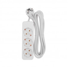 Удлинитель 3 гнезда, 3м, 3х0,75мм², с/з, белый PROconnect