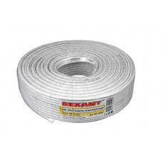 Кабель коаксиальный RG-59U, 75Ом, Cu/Al/Cu, 64%, 100м, INDOOR, белый REXANT