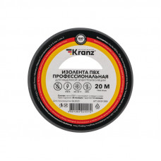 Изолента ПВХ профессиональная, 0,18х19мм, 20м, серая KRANZ