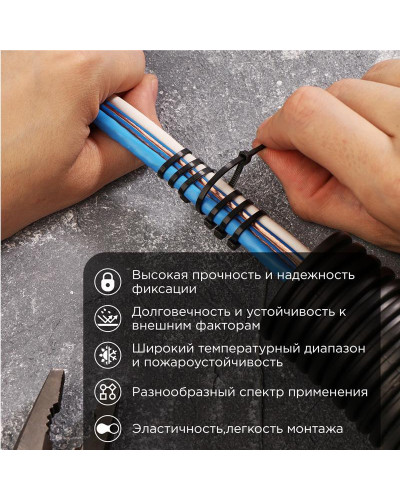 Стяжка кабельная нейлоновая 100x2,5мм, черная (100 шт/уп) PROconnect