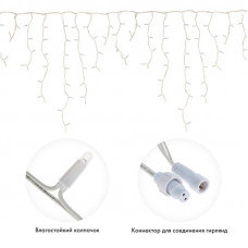 Гирлянда светодиодная Бахрома (Айсикл) 5,6x0,9м 240 LED КРАСНЫЙ черный каучук, IP67 3,3мм постоянное свечение 230В блок в комплекте NEON-NIGHT