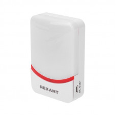 Беспроводной дверной звонок c цифровым кодированием переливающийся 38 мелодий 150м IP44 (белый/красный) REXANT