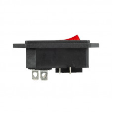 Выключатель клавишный 250 V 6 А (4с) ON-OFF красный с подсветкой и штекером C14 3PIN  REXANT