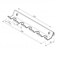 Держатель-органайзер для хранения садового инвентаря, на пять предметов, настенный, черный REXANT