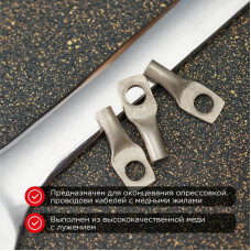 Наконечник медный луженый ТМЛ-Р 4–6 (4мм² - Ø6мм) (в упак. 100 шт.) REXANT