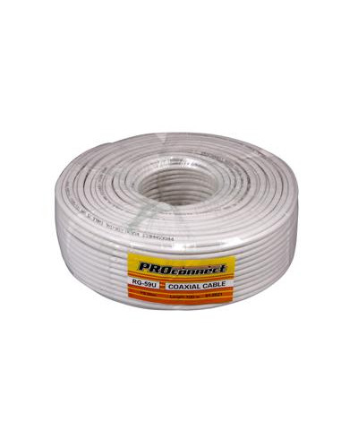 Кабель коаксиальный RG-59U, 75Ом, CCS/Al/Al, 48%, 100м, INDOOR, белый PROconnect