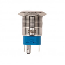 Кнопка антивандальная Ø19 250В Фикс (5с) OFF-ON/ON-OFF подсв/зеленая REXANT