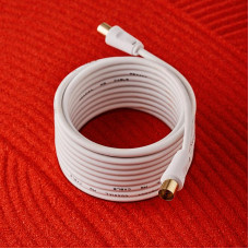 Шнур ТВ гнездо - ТВ штекер, 5м, белый REXANT