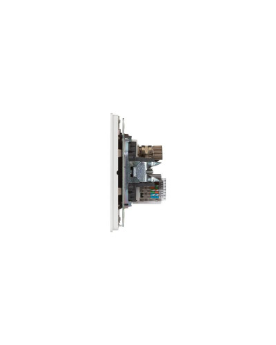 Розетка ROUND компьютерная RJ45 кат6 + TV с/у перламутр KRANZ