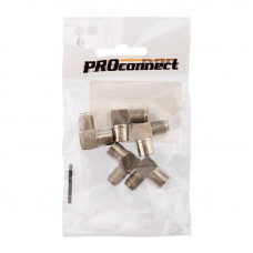 Переходник антенный, (гнездо F - гнездо TV), угловой, 1 шт. PROconnect