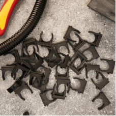 Крепеж-клипса для трубы ø25мм, черная (100 шт/уп) REXANT