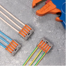 Универсальная клемма СМК 222-415, 5-проводная серая 0,08-2,5/4 мм² (40 шт/уп) REXANT