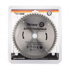 Диск пильный 200 мм х 56 зуб х 30/20 мм KRANZ