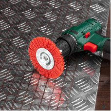 Щетка дисковая для дрели, нейлоновая проволока с абразивным покрытием, 100мм KRANZ