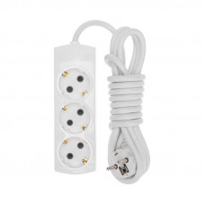 Удлинитель PREMIUM 3 гнезда, 3м, 3х1,5мм², с/з, белый REXANT