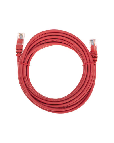 Патч-корд U/UTP, CAT 5e, RJ45-RJ45, 26AWG, LSZH, красный, 5м REXANT