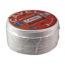 Кабель коаксиальный SAT 50 M, Cu/Al/CuSn, 64%, 75Ом, 100м, INDOOR, белый CAVEL