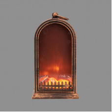 Светодиодный камин Фьюжн с эффектом живого огня 14,7x11,7x25 см, батарейки 2хС (не в комплекте) USB, бронзовый