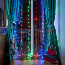 Гирлянда Светодиодный Дождь 3х2 м, свечение с динамикой, прозрачный провод, 230 В, диоды мультиколор