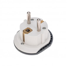 Адаптер универсальный (переходник) 16А с заземлением, серо-белый REXANT