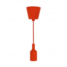 Патрон E27 силиконовый со шнуром 1м красный REXANT