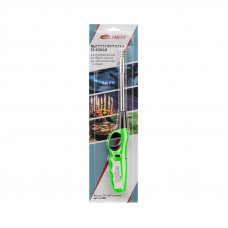 Бытовая газовая пьезозажигалка с классическим пламенем многоразовая (1 шт.) зеленая СК-302W с гибким стержнем СОКОЛ