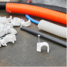 Крепеж кабеля круглый 12мм, белый (50 шт/уп) REXANT