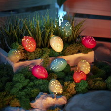 Гирлянда садовая (каскад) Эклектика 4м, 3000К, с аккумулятором и выносной солнечной панелью LAMPER