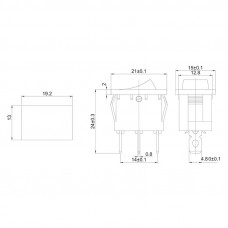 Выключатель клавишный 12V 15А (3с) ON-OFF зеленый  с подсветкой  Mini  (RWB-206-1, SC-768)  REXANT