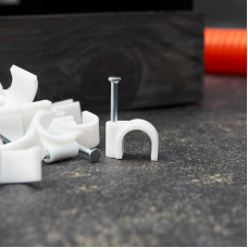 Крепеж кабеля круглый 10мм, белый (50 шт/уп) REXANT