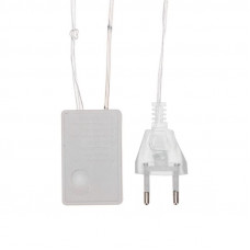 Гирлянда Арка со звездами 2,5х1,2м, 136LED ТЕПЛЫЙ БЕЛЫЙ, прозрачный ПВХ, IP20, свечение с динамикой, 230В, не соединяется, с контроллером 8 режимов