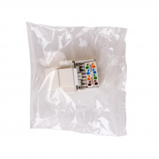 Модуль Keystone Jack RJ-45(8P8C), UTP, CAT 5e, тип 180 градусов, белый REXANT