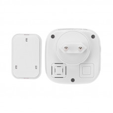 Беспроводной дверной звонок в розетку c цифровым кодированием мигающий 36 мелодий 150м IP44 (белый/серый) REXANT