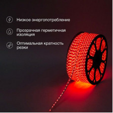 Лента светодиодная 220В, SMD5050, 60 LED/м, Красный, 13х8мм, IP67 NEON-NIGHT